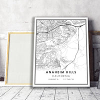 
              Anaheim Hill, California Modern Map Print    
            