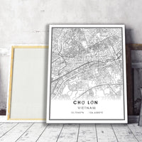 
              Cho Lon, Vietnam Modern Style Map Print 
            