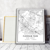 
              Florham Park, New Jersey Modern Map Print 
            