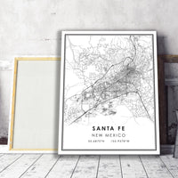 
              Santa Fe, New Mexico Modern Map Print 
            