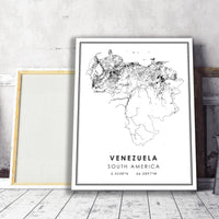 
              Venezuela, South America Modern Style Map Print 
            