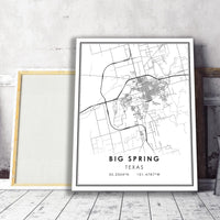 
              Big Spring, Texas Modern Map Print 
            