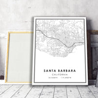 
              Santa Barbara, California Modern Map Print 
            