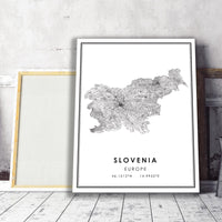 
              Slovenia, Europe Modern Style Map Print 
            