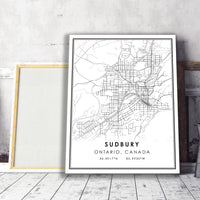 
              Sudbury, Ontario Modern Style Map Print 
            