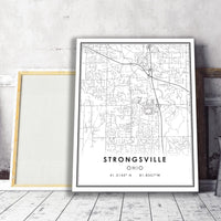 Strongsville, Ohio Modern Map Print 
