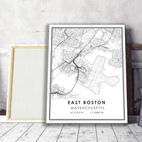 
              East Boston, Massachusetts Modern Map Print 
            