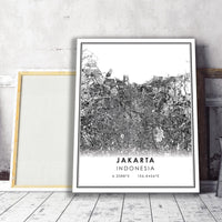 
              Jakarta, Indonesia Modern Style Map Print 
            