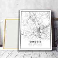 
              Concord, New Hampshire Modern Map Print 
            