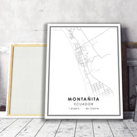 
              Montanita, Ecuador Modern Style Map Print 
            