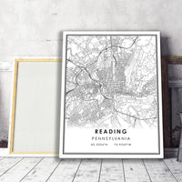 
              Reading, Pennsylvania Modern Map Print
            