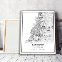 
              Bacolod, Philippines Modern Style Map Print 
            