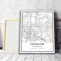 
              Shoreview, Minnesota Modern Map Print 
            