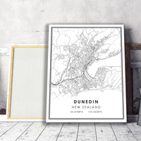 
              Dunedin, New Zealand Modern Style Map Print 
            