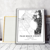 Palm Beach County, Florida Modern Map Print