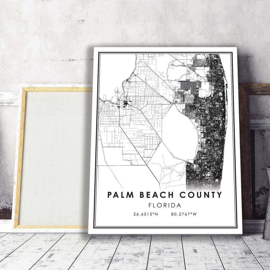 Palm Beach County, Florida Modern Map Print