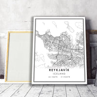 
              Reykjavik, Iceland Modern Style Map Print
            