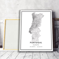 
              Portugal, Europe Modern Style Map Print
            