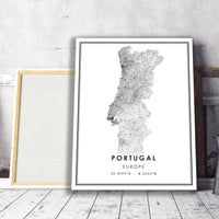 Portugal, Europe Modern Style Map Print