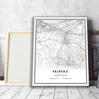 
              Fairfax, Virginia Modern Map Print 
            