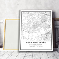 
              Mechanicsburg, Pennsylvania Modern Map Print 
            