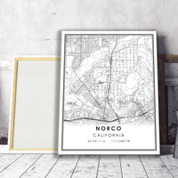 
              Norco, California Modern Map Print
            