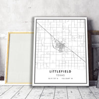 
              Littlefield, Texas Modern Map Print 
            