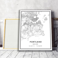 
              Portland, Maine Modern Map Print 
            