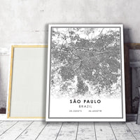 
              Sao Paulo, Brazil Modern Style Map Print 
            