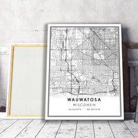 
              Wauwatosa, Wisconsin Modern Map Print 
            
