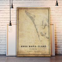 
              Anna Maria Island, Florida Vintage Style Map Print 
            