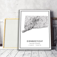 
              Connecticut, United States Modern Style Map Print 
            