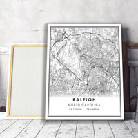 
              Raleigh, North Carolina Modern Map Print 
            