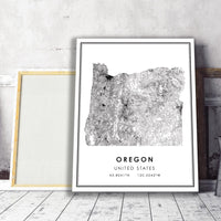 
              Oregon, United States Modern Style Map Print 
            
