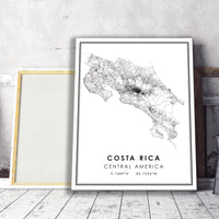 
              Costa Rica, Central America Modern Style Map Print 
            