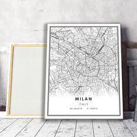
              Milan, Italy Modern Style Map Print 
            