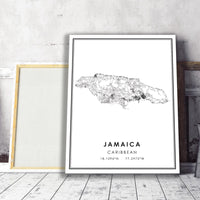 
              Jamaica, Caribbean Modern Style Map Print
            