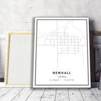 
              Newhall, Iowa Modern Map Print 
            