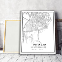 Volendam, Netherlands Modern Style Map Print 