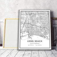 
              Long Beach, California Modern Map Print 
            