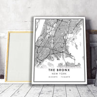 
              The Bronx, New York Modern Map Print
            