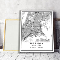 The Bronx, New York Modern Map Print