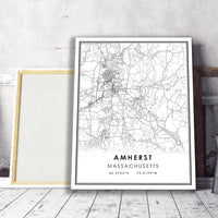 
              Amherst, Massachusetts Modern Map Print 
            