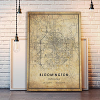 
              Bloomington, Indiana Vintage Style Map Print
            