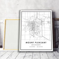 
              Mount Pleasant, Michigan Modern Map Print
            