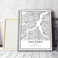 Lake Como, Italy Modern Style Map Print