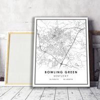 
              Bowling Green, Kentucky Modern Map Print 
            