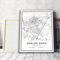 Bowling Green, Kentucky Modern Map Print 