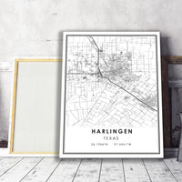 
              Harlingen, Texas Modern Map Print 
            