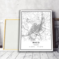 
              Waco, Texas Modern Map Print 
            